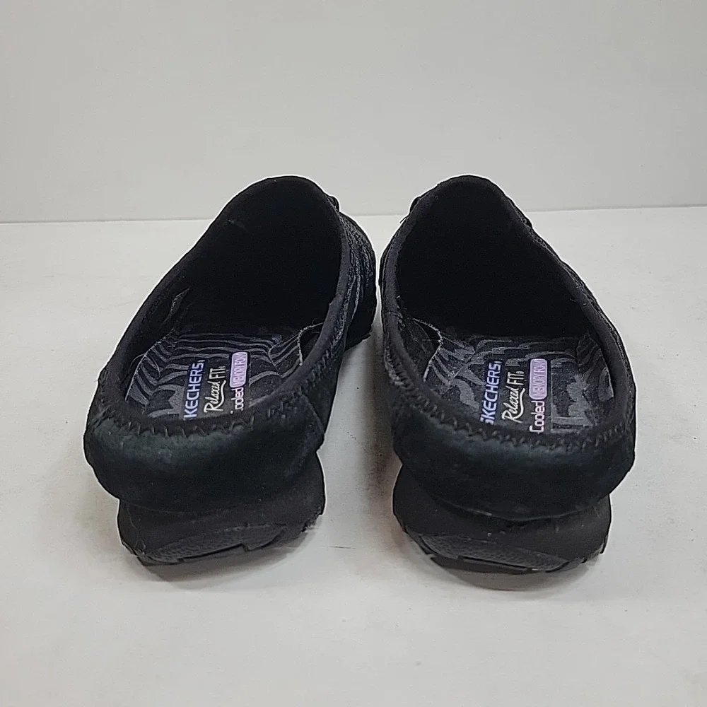 Skechers Relaxed Fit Air-Cooled Memory Foam‎ Women's Black Slip On Shoes 8.5